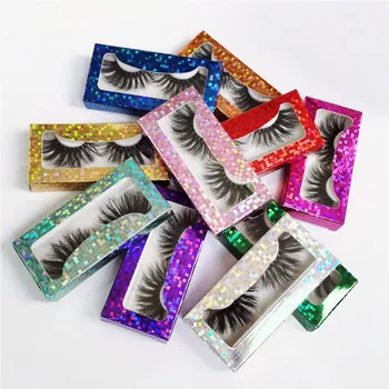 

Wholesale Paper Eyelash Packaging Box Lash Without Logo Eyelashes Faux 3D Mink Lashes Rectangle Case With Tray In Bulk