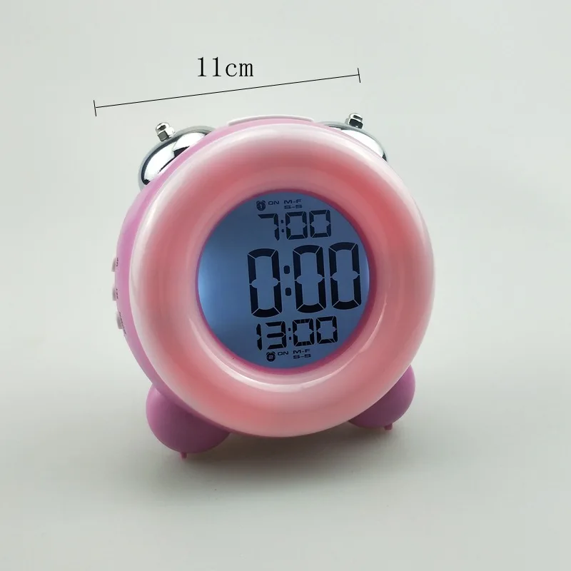 New Style Colorful Lights CHILDREN'S Alarm Clock Colorful Electronic Clock Mute Go Clock Two Group Alarm Clock Loudly Bell Alarm