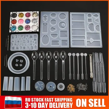 

Epoxy Resin Molds 83Pcs/Set DIY Resin Mold Casting Silicone Mold For Resin Jewelry Making Tools эпоксидная смола