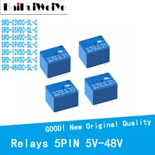 5PCS Relays 5PIN SRD-05VDC-SL-C SRD-09VDC-SL-C SRD-12VDC-SL-C SRD-24VDC-SL-C SRD-48VDC-SL-C DC 5V 12V 24V 48V Power Relays
