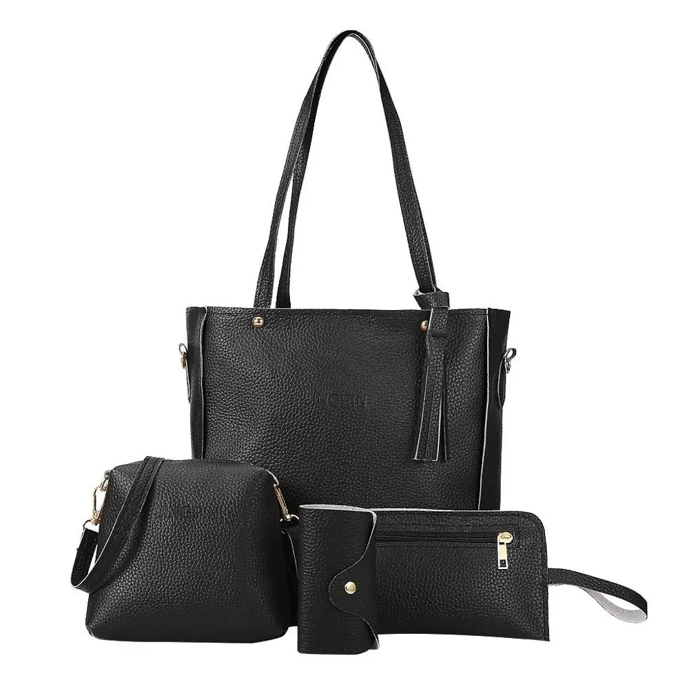 luxury handbags women bags designer Four-Piece Shoulder Bag Messenger Wallet Handbag bolsa feminina женские сумки #XP30 | Багаж и