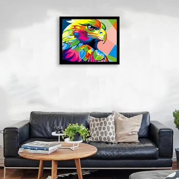 

Paint By Numbers Diy Acrylic Painting Kit for Kids & Adults Beginner - Colorful Eagle (Without Frame)