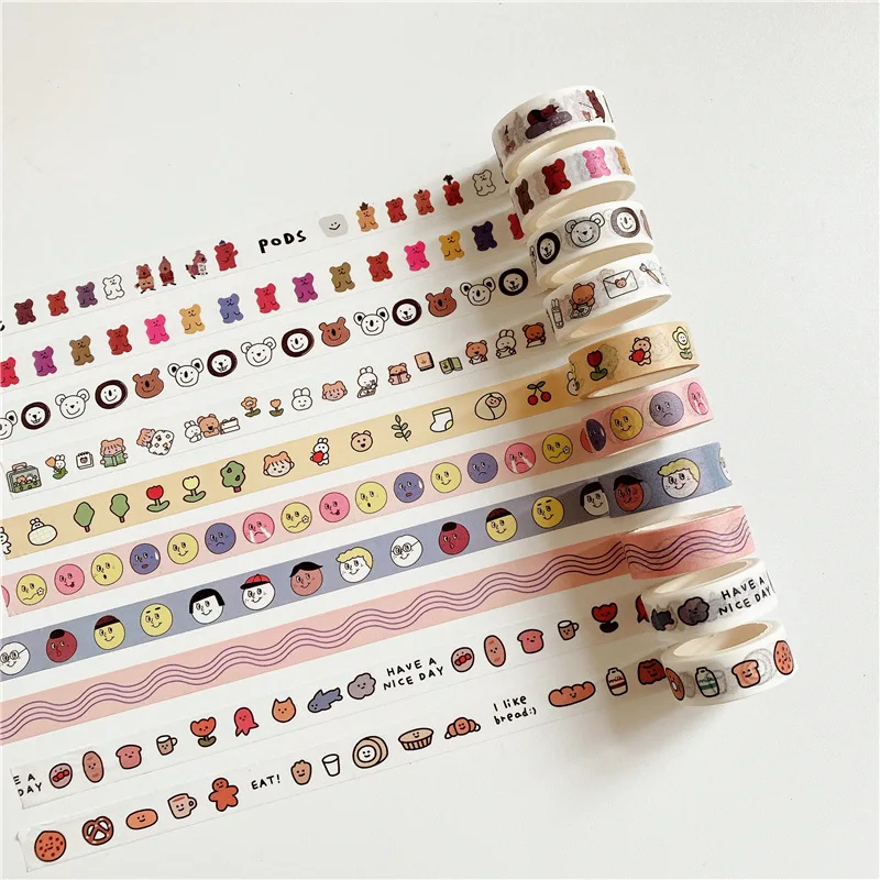 ins韩国old卡通熊formmy和纸胶带手账贴纸封口贴简约系列文具 图片_高清大图 - 阿里巴巴 - 1 (1)