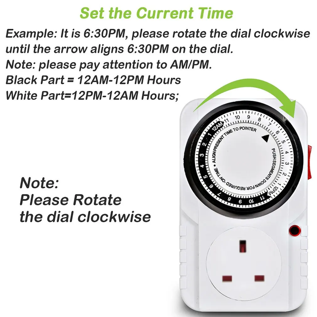 Mechanical Timing Socket Mechanical Socket Timing Switch Household Time Control Smart Socket PC Material