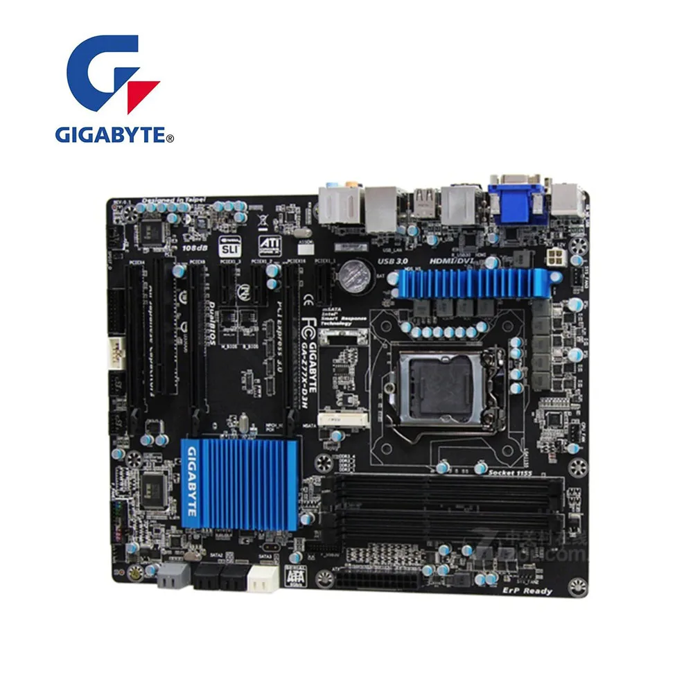 Материнская плата для GIGABYTE 1155 rev 1.x USB 3 0 LGA DDR3 ПК Intel Z77 б/у|Материнские платы| |