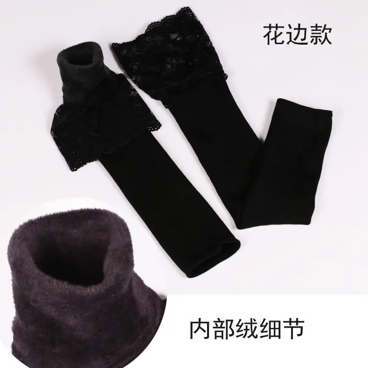 AliExpress, стиль, кружевные носки на осень и зиму, плотные бархатные теплые чулки с длинными рукавами