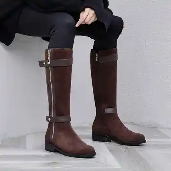 

Luxury brand riding boots women's knee high boots cow suede gorgeous superstar knight boots women's shoes botas mujer