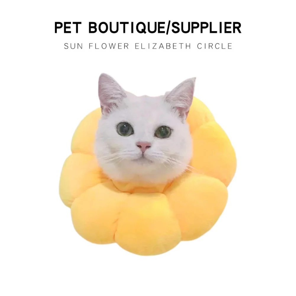 

Sun Flower Shaped Cat Recovery Collar Elizabethan Collar Wound Healing Protective Cone for Kitten Puppy