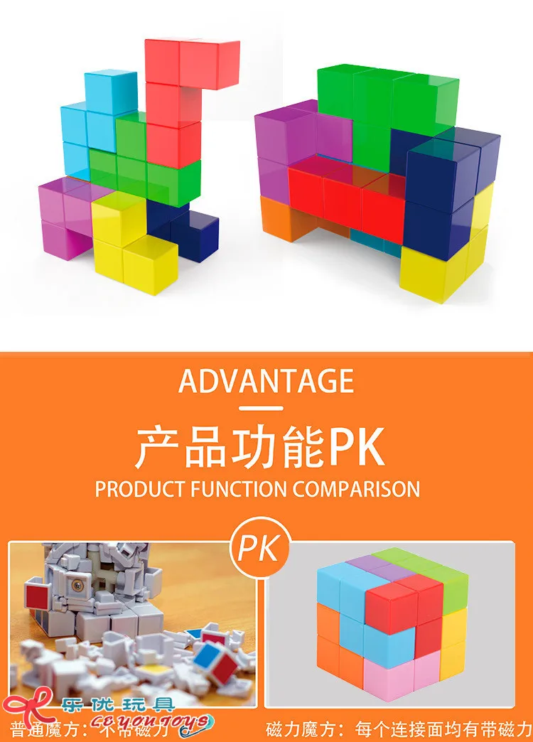 Новые продукты BD магнитный кубик Рубика обучающая собранная научно-образовательная игрушка креативный магнитный кубик Рубика для детей