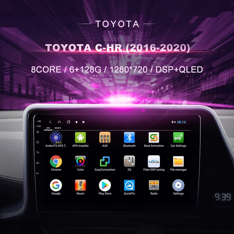 

Car DVD For Toyota C-HRï¼ˆ2016-2020ï¼‰LHD Car Radio Multimedia Video Player Navigation GPS Android9 Double Din