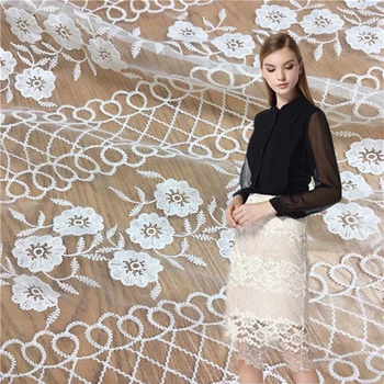 

2020 white Bud silk Net yarn embroidered fabric for dress ткань ткани bazin riche getzner фатин african tissu telas por metro