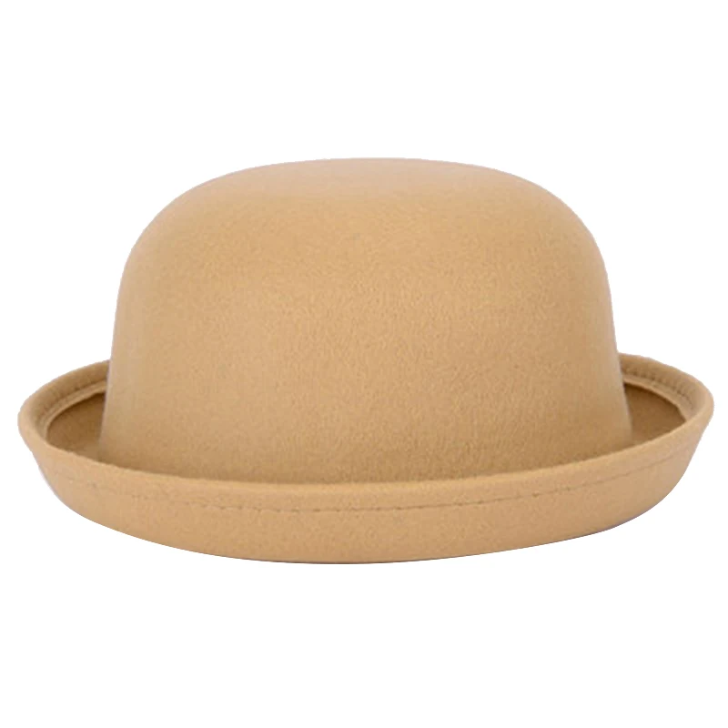 adult khaki Sfit, модная зимняя шапка для женщин, винтажная, для взрослых, леди, милая, детская, элегантная, трендовая, шерсть, фетр, котелок, шапки для девочек и мальчиков - Цвет: adult khaki