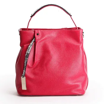 

2018 SPRING AND SUMMER NEW LEATHER UROPEAN AND AMERICAN FASHION COLOR BUCKET LAYER COWHIDE SHOULDER BAG PURSE WOMEN HANDBAG