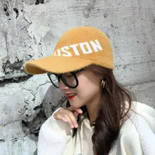 Трендовые женские бейсбольные кепки, шапка осень-зима, имитирующая кроличий мех, вязаные шапки, модная бейсбольная шапка с буквенным принтом