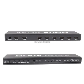 

6x2 HDMI Matrix Switch 4Kx2K 6 in 2 out HDMI Matrix Monitors Splitter Switcher with Remote Control Support ARC 4K/30Hz PIP