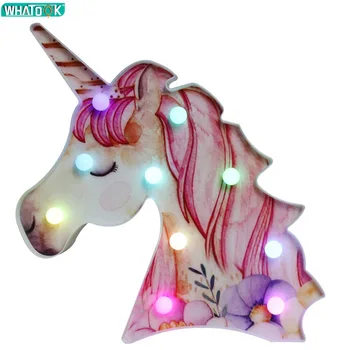 

3D Unicorn LED Night Light Unicornio Nightlight Baby Bedroom Luminaria Decor Kid Toys Birthday Party Table Lamp Christmas Gift