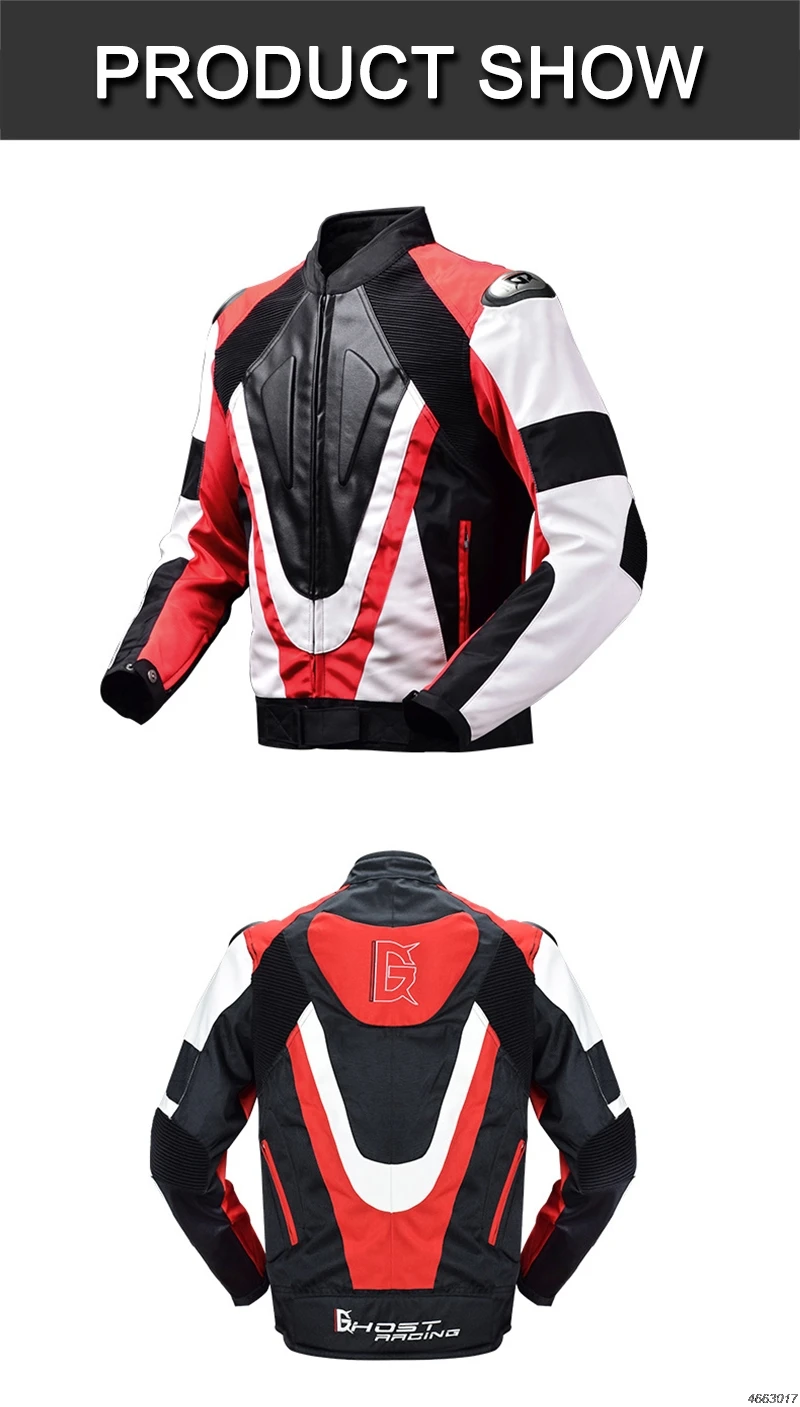 GHOST RACING rcycle Armor куртка из искусственной кожи Мужская ветрозащитная мотоциклетная куртка для езды на мотоцикле одежда защитное снаряжение