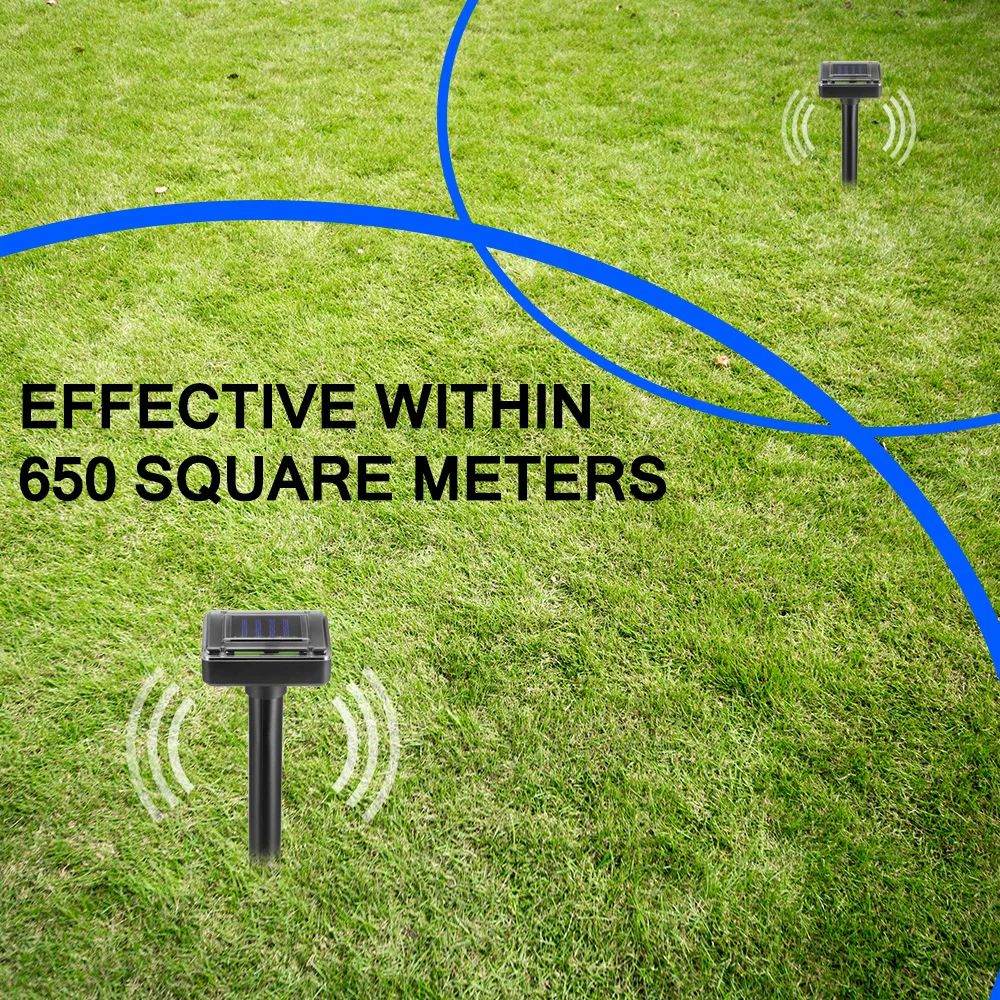 

Hot new 400HZ outdoor garden solar power Mole repeller Sonic mouse repeller with battery rainproof and durable