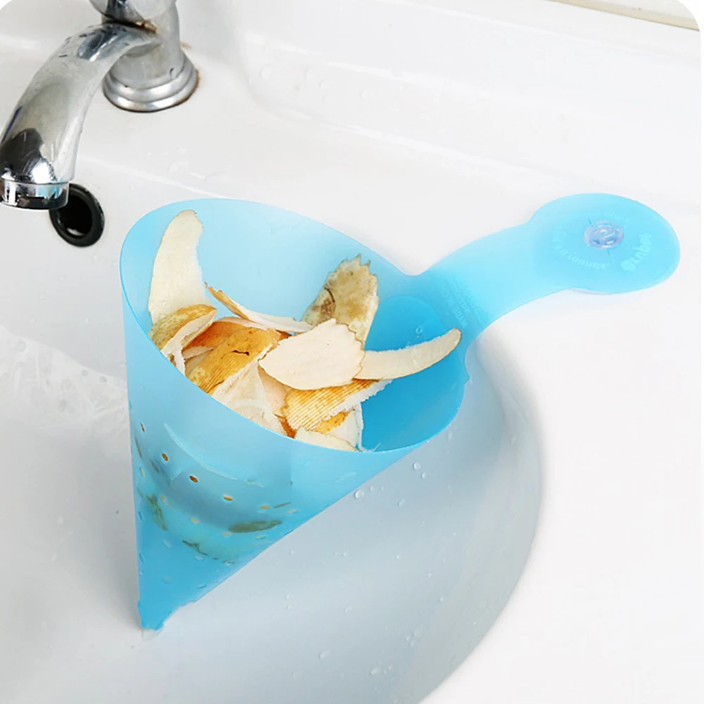 Dish Basket Kitchen Sink Filter Sink Food Waste Suction Cup Kitchen Storage Filter Stopper Draining Basket Rack