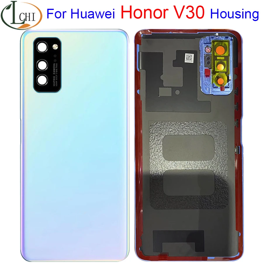 Крышка батарейного отсека + клей для HUAWEI Honor v30 Задняя стеклянная крышка корпуса