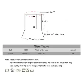 

1Pair Stretchy Wrinkled Flare Fake Sleeve Net Mesh Dot False Cuffs Women Decor LX9E