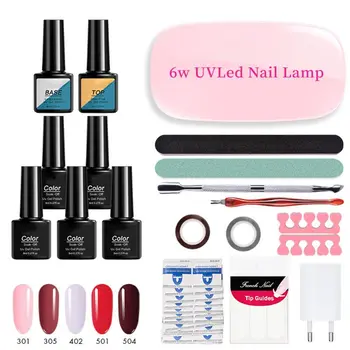 

Nail Extension Starter Kit with UV Light Nail Builder Gel Quick Extension Enhancement Kit Professional Manicure Tool Kit with LE