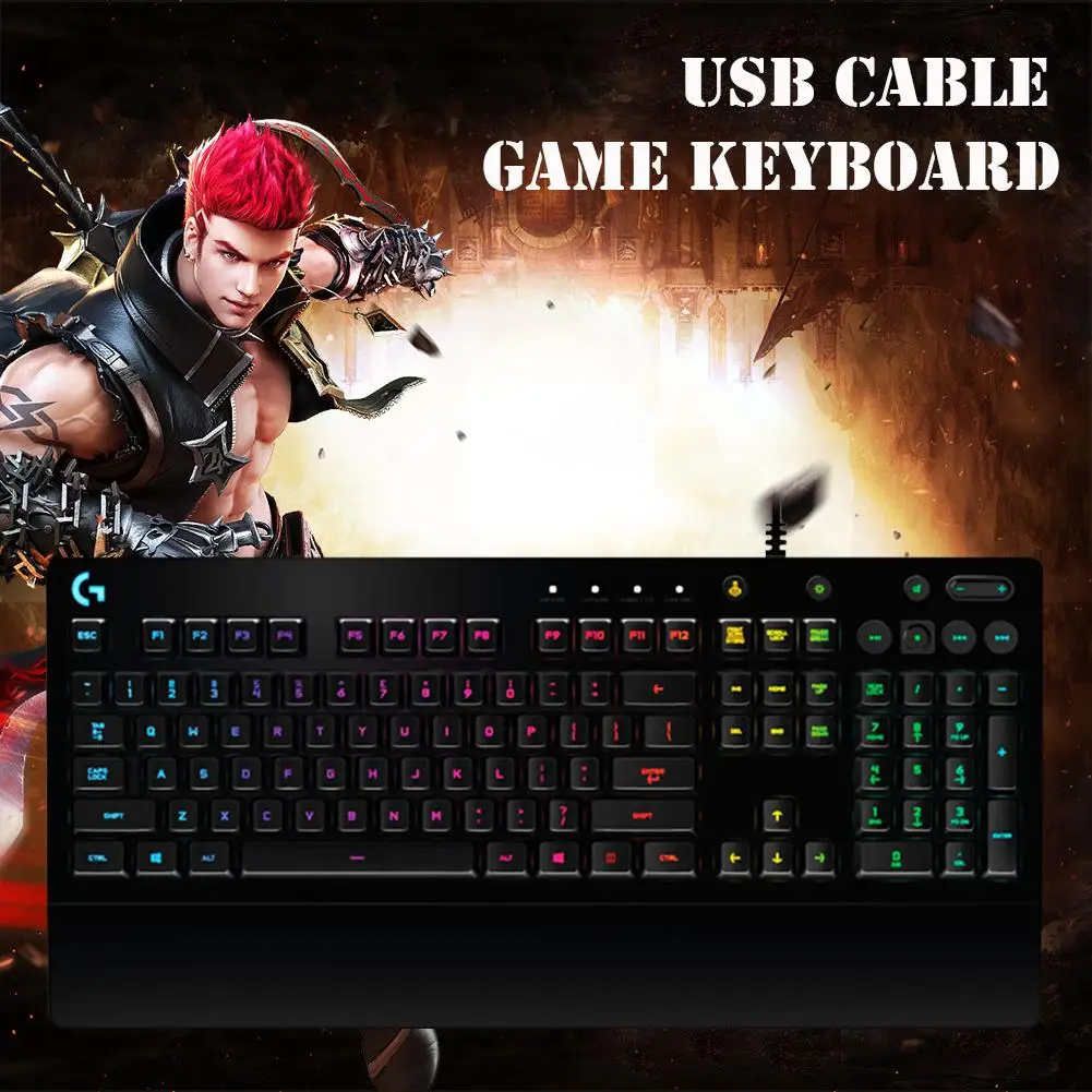 

Hot Sale Wired Keyboard Anti-Splash Logitech G213 108 Keys Mechanical Game RGB Backlit Adjustable Wired USB Keyboard
