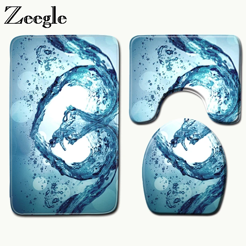 Zeegle 3 шт. Набор ковриков для ванной нескользящие ковры тумба для ванной коврики для туалета крышка для ванной коврик моющиеся коврики для ванной коврики для туалета