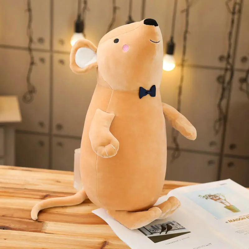 1 шт. 60/100 см Милая мышка с бантом мягкие игрушки Кукла Kawaii Плюшевые игрушки в виде мышки мягкие животные игрушки Дети Рождественский подарок - Цвет: brown
