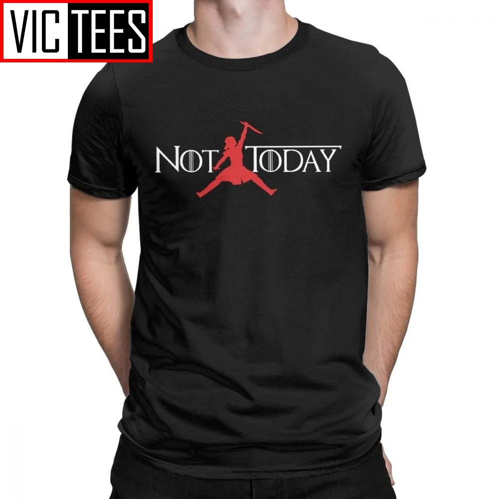 Men Game of Thrones Men T-Shirts Not Today Arya Stark Valar Morghulis Cotton Tees GoT Mushup T Shirt Clothes Gift Idea