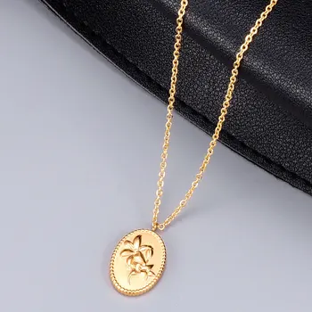 

Flower Pendant Necklace Women Choker Chain Valentines Gift for Girlfriend Wife Friends Pattern Pendant Necklace Clavicle Chain