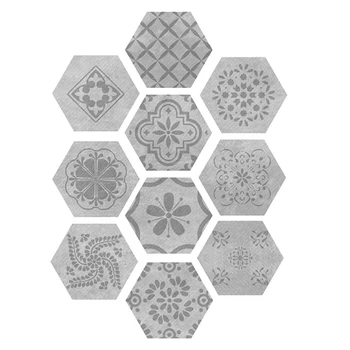 

10pcs Adhesive Floor Sticker Creative Hex Display Covering Flat Surfaces Home Living Room Decor Sticky Decals