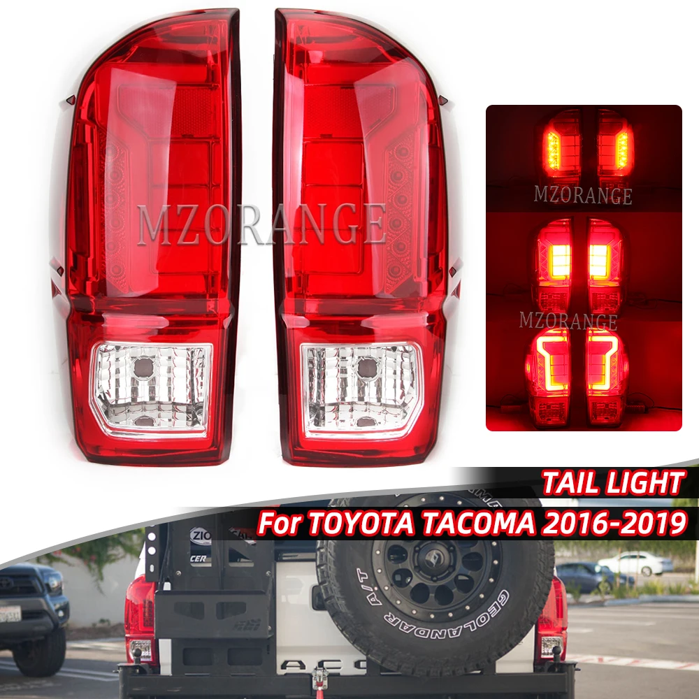 

1 Pair Tail Light LED Turn Signal For Toyota Tacoma 2016 2017 2018 2019 Warning Stop Lamp Brake Car Rear Bumper Styling Assembly