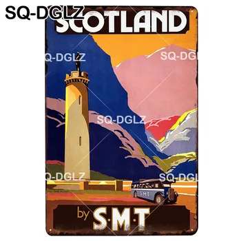 

[SQ-DGLZ] SCOTLAND City Plaques Metal Signs Vintage Home Decor Tin Signs Pub Plates Metal Crafts Painting Art Poster