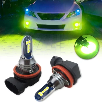 

2pcs Super Bright Lime Green LED Bulbs H11 H8 Car Truck Fog Lights Fog Lamp H11 H8 3-Emitter 3030 Car LED Bulbs