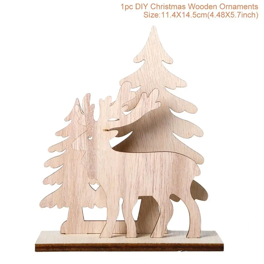 ornaments style 9 Орнамент с рождественской елкой рождественские деревянные рождественские украшения для дома Navidad рождественские украшения для стола счастливый год - Цвет: ornaments style 9
