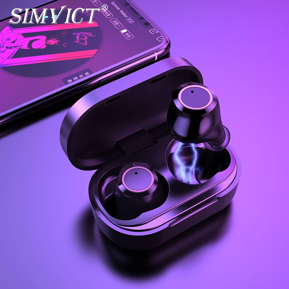 Simvict W6 TWS Wireless Bluetooth Earphone Stereo Earbuds Touch Control Headphones With Mic Noise Isolation | Электроника