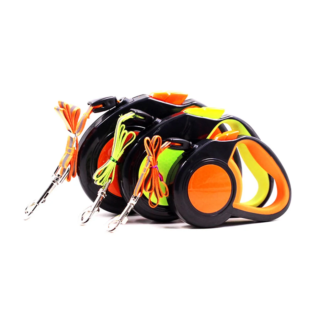 

QQQPET Durable Pets Leash Automatic Retractable Reflective Tape Dog Leashes Nylon Extending Puppy Walking Running Dog Leads