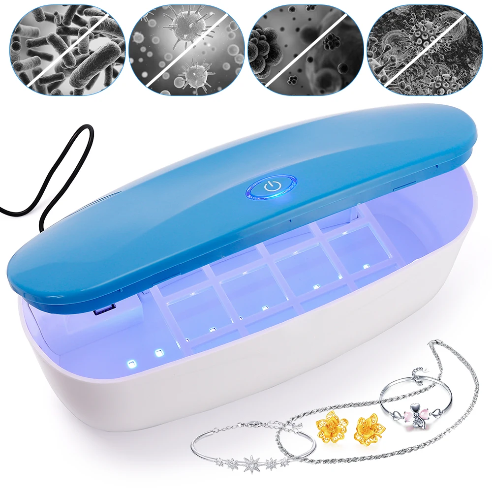 Günstige UV LED Sterilisator Box Für Maniküre Schönheit Nail art Werkzeuge S2 Sterilisator Lagerung Box Tragbare Pinzette Desinfektion Box Nagel Werkzeuge