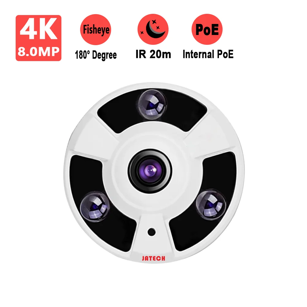 4k 8mp 360 Degree Fisheye Ip Security Camera m Ir Nightvision Onvif P2p Poe Security Cctv Dome Camera Surveillance Cameras Aliexpress