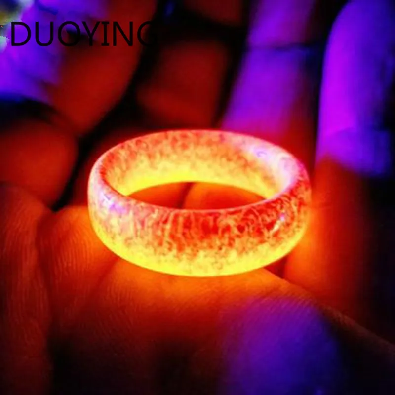 DUOYING новые светящиеся кольца многоцветные Модные мужские кольца романтическое светящееся кольцо для женщин и мужчин ювелирные изделия