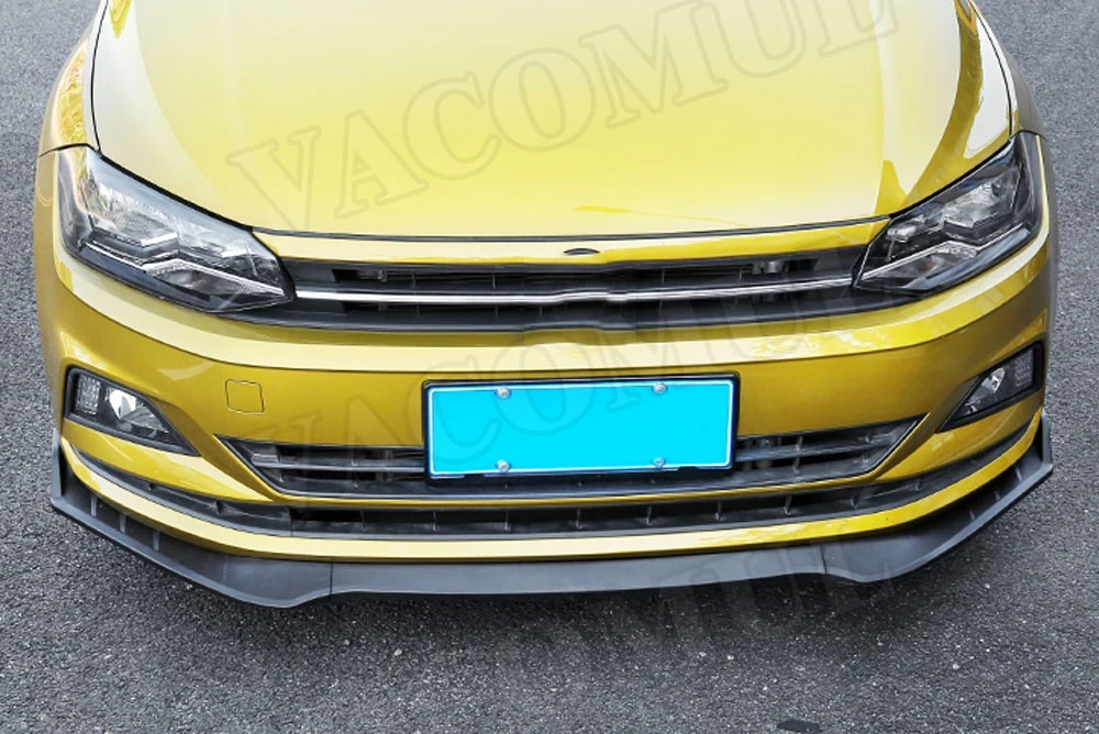 ABS черный бампер передний спойлер для Volkswagen VW Polo плюс насадка для подбородка лопата для снега протектор 3 шт./компл. 4 шт./компл