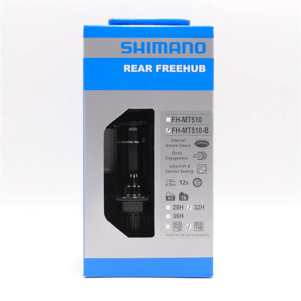 Shimano FH MT510 MTB горный велосипед задний фрикционный втулка 12 Скоростей 142 148 мм 32