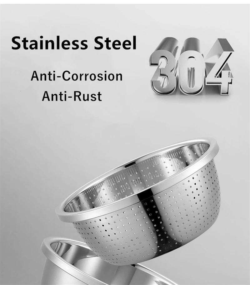 Multifunctional Stainless Steel Basin Grater - Salad Cutter Bowl-7 In 1 Julienne Slicer, Multifunctional Stainless Steel Colander Drain Basket For Cooking Prepping Food Storage