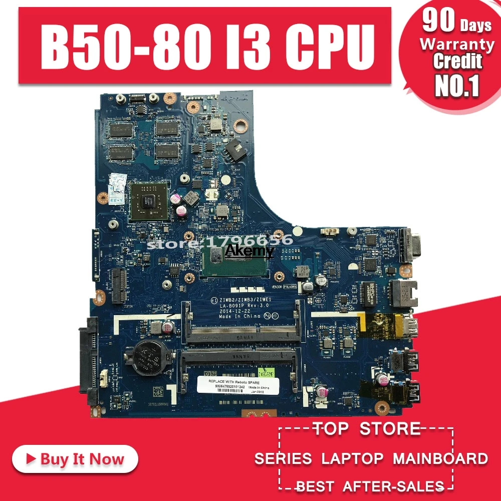 ZIWB2/ZIWB3/ZIWE1 LA-B091P материнская плата для Lenovo B50-80 N50-80 ноутбук материнская плата Процессор i3 5010/5005U R5 M330 2G 100% тесты работы