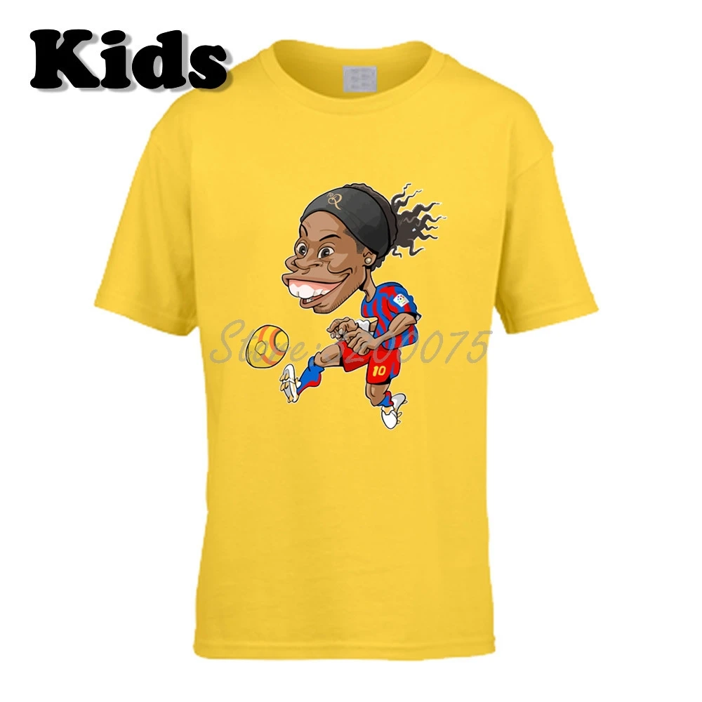 Детская футболка с героями мультфильмов Ronaldinho 10 Ronaldo De Assis Moreira, Бразилия, Барселона, легенда комиксов, одежда, футболки для мальчиков и девочек W19032912