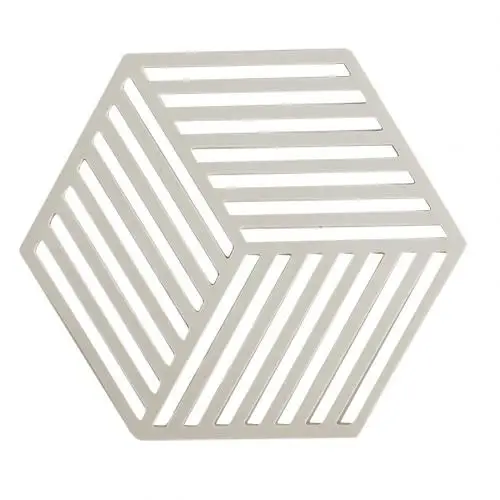 Beige Stripe Полый шестиугольник Форма обеденный Коврики на стол Силиконовое противоскользящее покрытие теплостойкость место коврик чашка коврик под тарелку Украшение стола Подставка для столовых приборов - Цвет: Beige Stripe