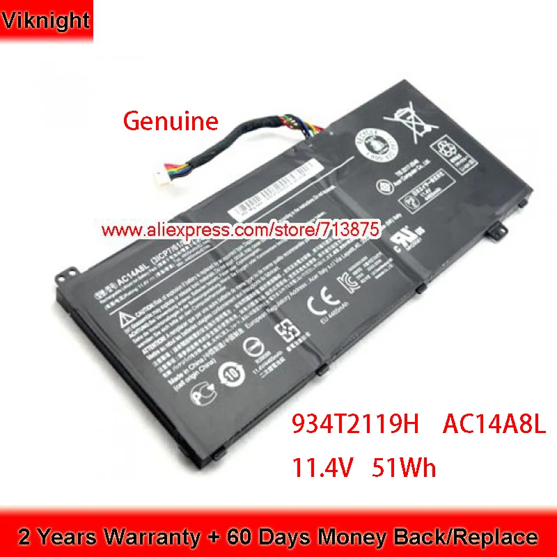 Оригинальный аккумулятор 934T2119H AC14A8L для ноутбука Acer Aspire V Nitro VN7-591G VN7-571G VN7-572G VN7-572T