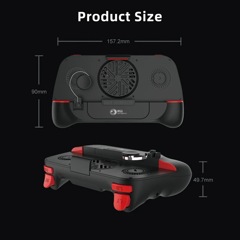 G2 Wireless Bluetooth Mobile Game Controller with Cooling Fan L1R1 Fire Button 2000MAh Joystick for