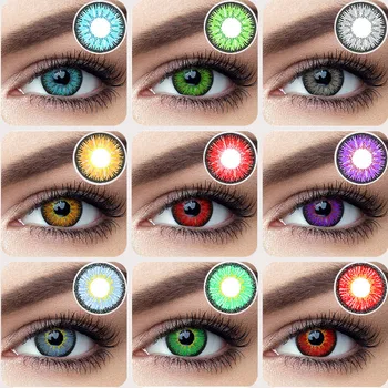 

1Pair(2pcs) Contact Lenses For Eyes Cosplay Halloween Colored Contacts Lens Hazel Color Eye Contacts With Color Lenses Grey Blue